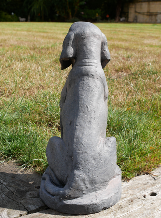 Resin Stone Sitting Dog Garden Ornament