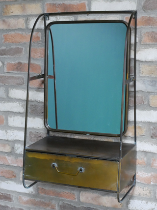 Industrial Mirrored Wall Cabinet