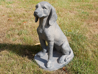 Resin Stone Sitting Dog Garden Ornament