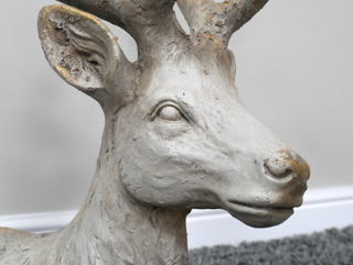 Large Laying Rustic Stag Deer Garden Ornament