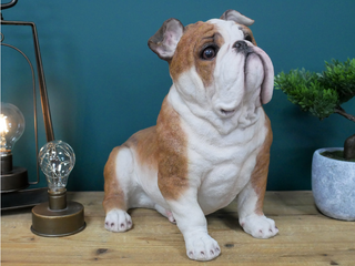 Large Sitting British Bulldog Dog Ornament