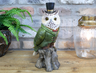 Owl in Suit Ornament Statue