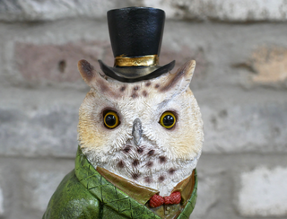 Owl in Suit Ornament Statue
