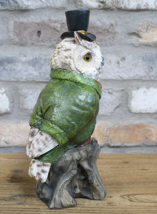 Owl in Suit Ornament Statue