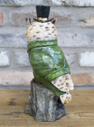Owl in Suit Ornament Statue