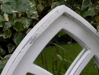 White Arch Garden Mirror