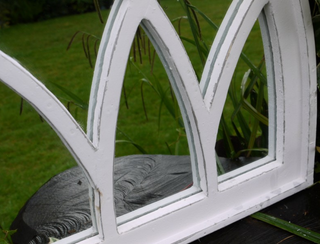 White Arch Garden Mirror