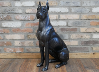 Bronzed Resin Great Dane Garden Ornament