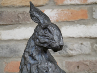 Large Bronzed Resin Sitting Hare Ornament