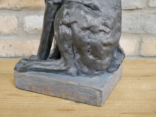Large Bronzed Resin Sitting Hare Ornament
