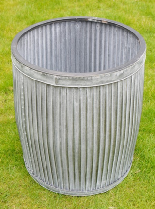 Set of 3 Large Galvanised Metal Tub Planters