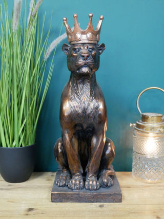 Lioness with Crown Garden Ornament