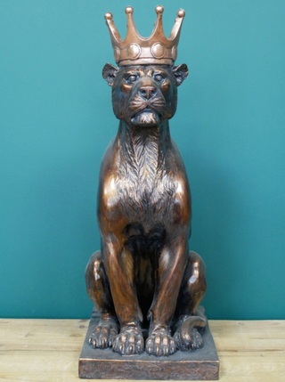 Lioness with Crown Garden Ornament