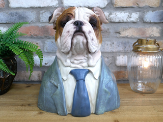 Large British Bulldog Bust Ornament