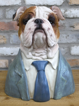 Large British Bulldog Bust Ornament