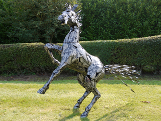 Large Metal Horse Stallion Garden Ornament