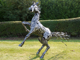 Large Metal Horse Stallion Garden Ornament