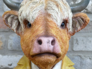 Quirky Rustic Highland Cow Bust Ornament
