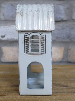 White Rustic Candle Holder