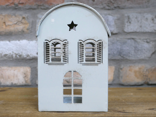 White Rustic Candle Holder