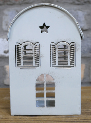 White Rustic Candle Holder