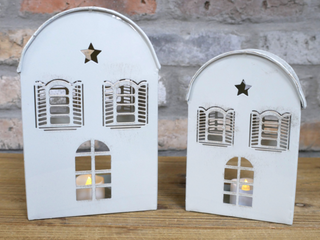 White Rustic Candle Holder