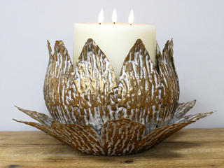 Gold Lotus Flower Candle Holder