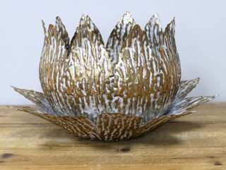 Gold Lotus Flower Candle Holder