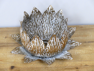 Gold Lotus Flower Candle Holder