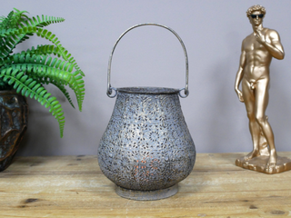 Silver Moroccan Style Candle Holder