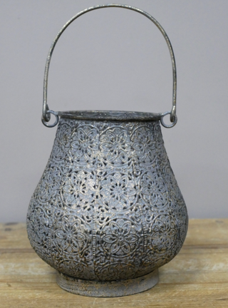 Silver Moroccan Style Candle Holder