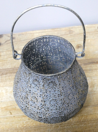 Silver Moroccan Style Candle Holder