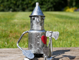 Pair of 2 Wizard of Oz Tin Man Garden Ornaments