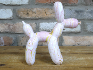 Abstract Pink & Gold Marble Balloon Dog