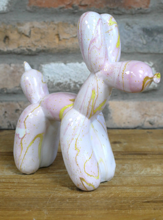 Abstract Pink & Gold Marble Balloon Dog