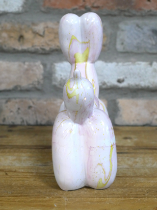 Abstract Pink & Gold Marble Balloon Dog