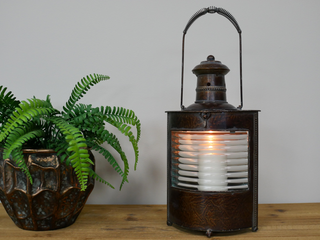 Ribbed Glass Lantern