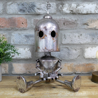 Albie the Sitting Silver Robot