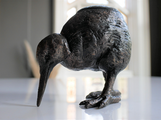 Unusual Antique Bronze Bird Pot
