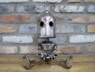 Albie the Sitting Silver Robot
