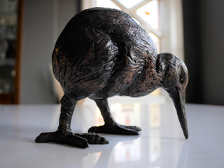 Unusual Antique Bronze Bird Pot