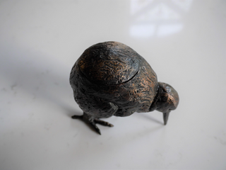 Unusual Antique Bronze Bird Pot