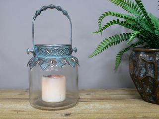 Rustic Teal Lantern