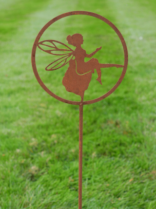 Rusty Metal Garden Fairy Stake