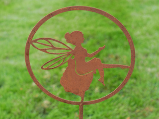 Rusty Metal Garden Fairy Stake