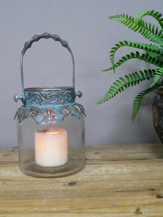 Rustic Teal Lantern