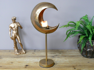 Gold Crescent Candle Holder