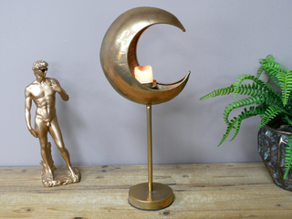 Gold Crescent Candle Holder