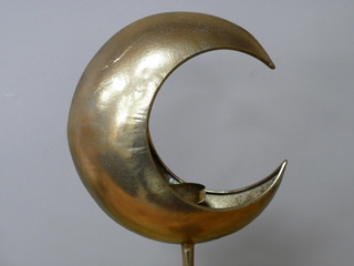 Gold Crescent Candle Holder