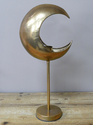 Gold Crescent Candle Holder